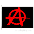 100% poliéster Anarchy Black con banner de logo rojo 90 * 150cm Anarchy Black con bandera de logo rojo